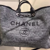 Chanel Large Charcoal Canvas Deauville Tote TOTE - Image 2